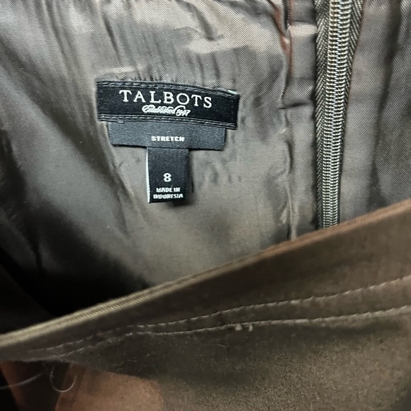 Talbots Elegant Olive Green Sleeveless Dress - Picture 2 of 4